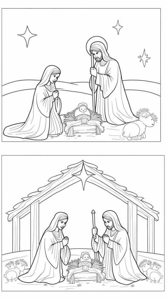 nativity free coloring pages